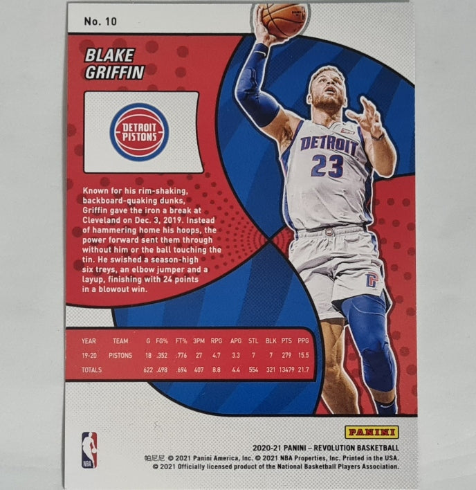 Blake Griffin 2020-21 Panini Revolution #10 NBA Basketball Detroit Pistons EX-Mint