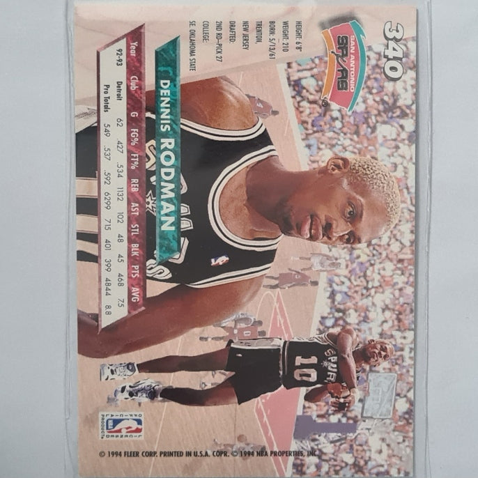 Dennis Rodman 1994 Fleer Ultra 93-94 #209 NBA Basketball San Antonio Spurs Excellent