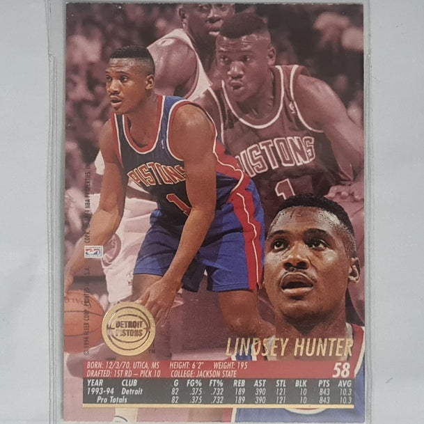 Lindsey Hunter 1994 Fleer Ultra 94-95 #58 NBA Basketball Detroit Pistons Excellent