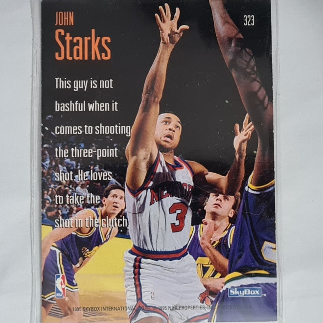 John Starks 1995 Skybox Sky Shots #323 NBA Basketball New York Knicks Excellent sleeved