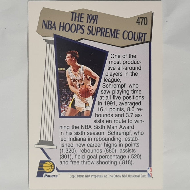 Detlef Schrempf 191 NBA Hoops Supreme court #470 NBA Basketball Indiana Pacers excellent Sleeved