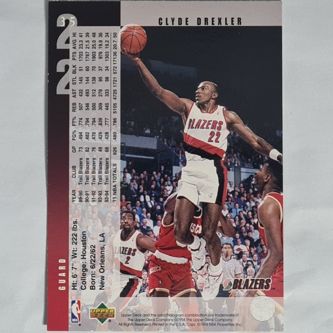 Clyde Drexler 1994 Upper-Deck all star class #35 NBA Basketball Portland Trailblazers very good