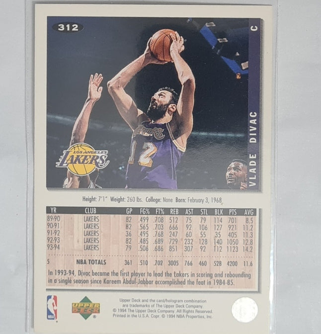 Vlade Divac 1994 Upper Deck collectors choice #312 NBA Basketball LA Lakers Excellent Sleeved