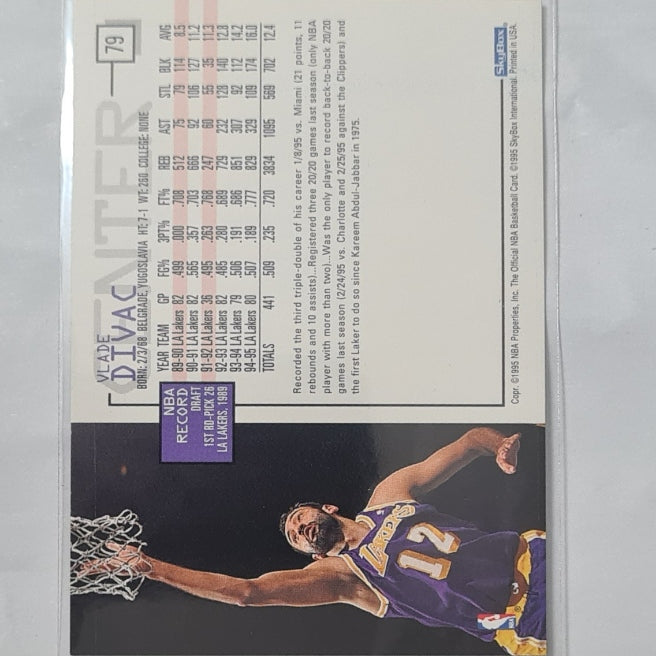 Vlade Divac 1995 Skybox NBA Hoops #79 NBA Basketball LA Lakers Excellent Sleeved