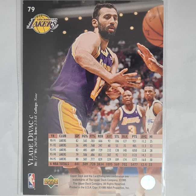 Vlade Divac 1995 Upper-Deck #79 NBA Basketball LA Lakers Excellent Sleeved