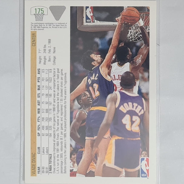 Vlade Divac 1991 Upper-Deck #175 NBA Basketball LA Lakers Excellent Sleeved