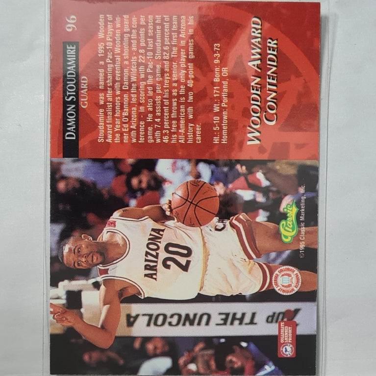 Damon Stoudamire 1995 Classic Rookie RC #96 NBA Basketball Arizona Excellent