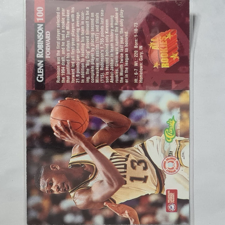 Glenn Robinson 1995 Classic all Rookies Rookie RC #100 NBA Basketball Purdue Excellent