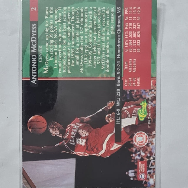 Antonio McDyess 1995 Classic Rookie RC #2 NBA Basketball Alabama Excellent