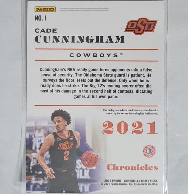 Cade Cunningham 2021 Panini Chronicles Draft picks Rookie RC #1 NBA Basketball Cowboys Mint