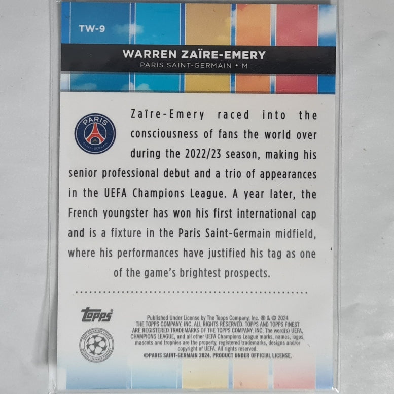 Warren Zaire-Emery 2024 Topps Paris saint Germain top of the world TW-9 Soccer football Mint