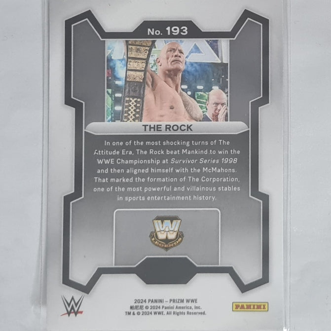 The Rock 2024 Panini Prizm WWE #193 WWE Wrestling ex-mint sleeved