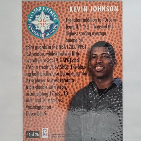 Kevin Johnson 1994 Fleer Ultra 94-95 all star weekend 16 of 26 NBA Basketball Phoenix Suns Excellent Sleeved