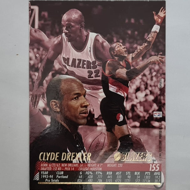 Clyde Drexler 1994 Fleer Ultra 94-95 #155 NBA Basketball Portland Trail Blazers Excellent Sleeved