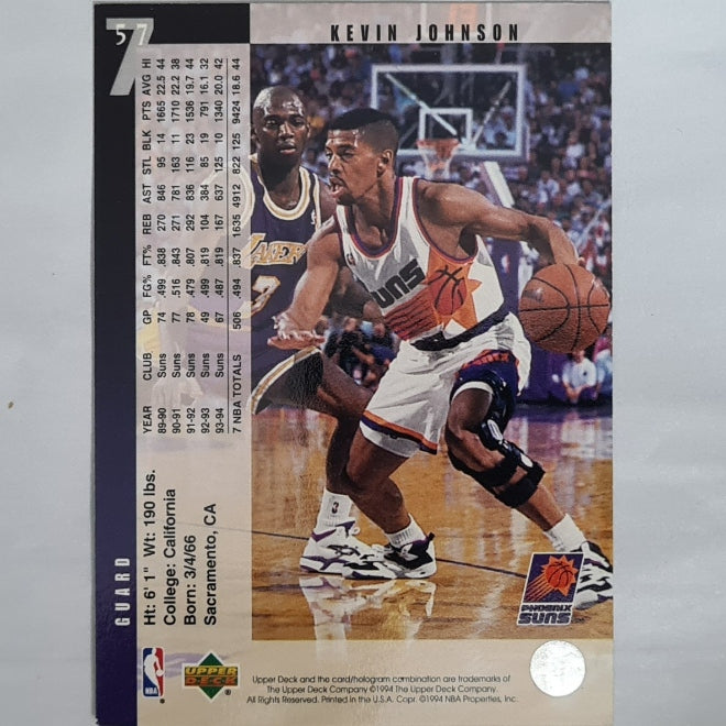 Kevin Johnson 1994 Upper-Deck all-star class #57 NBA Basketball Phoenix Suns Excellent Sleeved