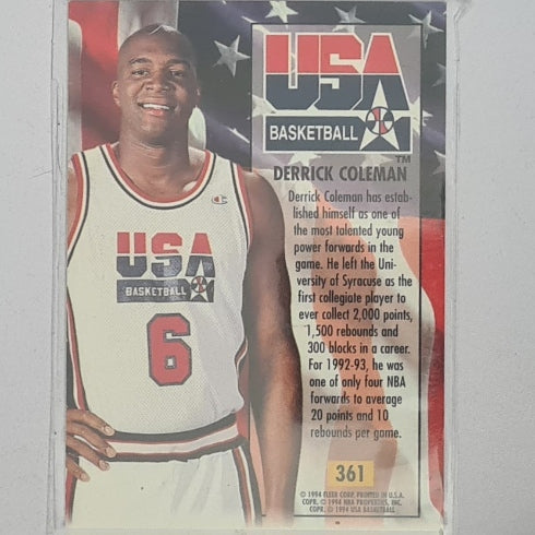 Derrick Coleman 1994 Fleer Ultra 93-94 USA Basketball #361 NBA Basketball New Jersey Nets Excellent Sleeved