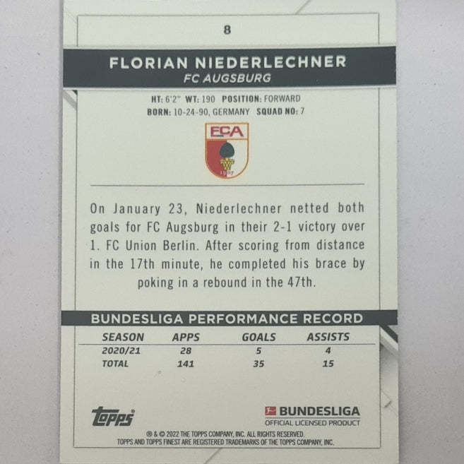 Robert Gumny 2022 Topps Finest Bundesliga Rookie RC refractor #5 Soccer Football Augsburg EX-MINT