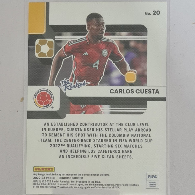Carlos Cuesta 2022-23 Panini Donruss the Rookies Gold Rookie RC #20 Football Columbia Excellent/mint sleeved