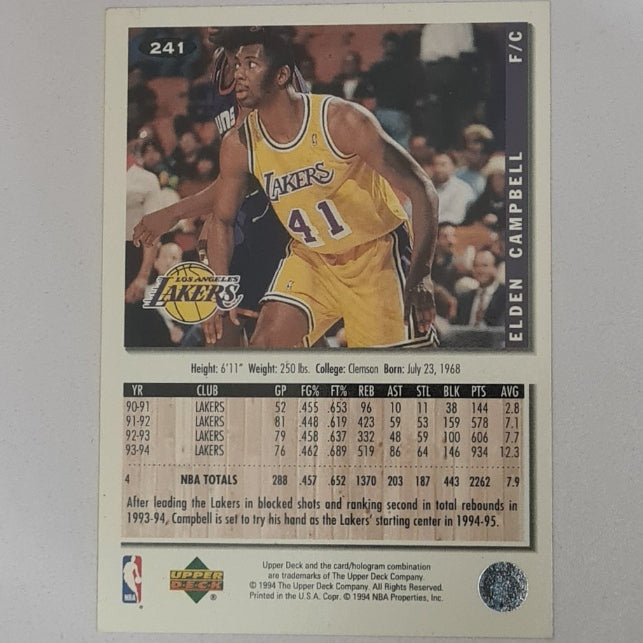 Elden Campbell 1994 Upper-Deck collectors choice #241 NBA Basketball LA Lakers Excellent