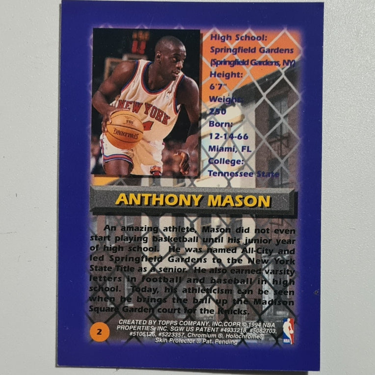Anthony Mason 1994 Topps Finest city legends #2 NBA Basketball New York Knicks excellent-mint