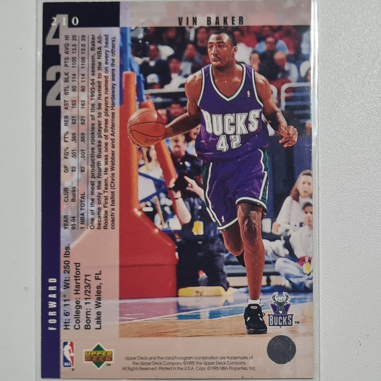 Vin Baker 1995 Upper-Deck #210 NBA Basketball Milwaukee Bucks excellent Sleeved