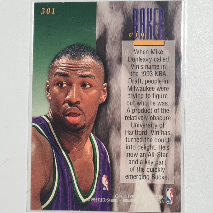 Vin Baker 1996 Fleer Ultra 95-96 Encore #301 NBA Basketball Milwaukee Bucks excellent Sleeved