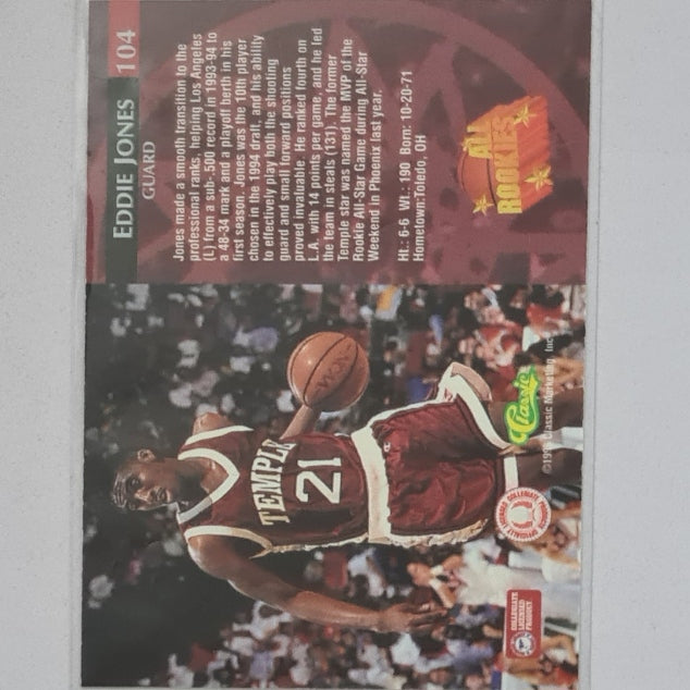 Eddie Jones 1995 Classic Rookies Rookie RC #104 NBA Basketball Temple Excellent