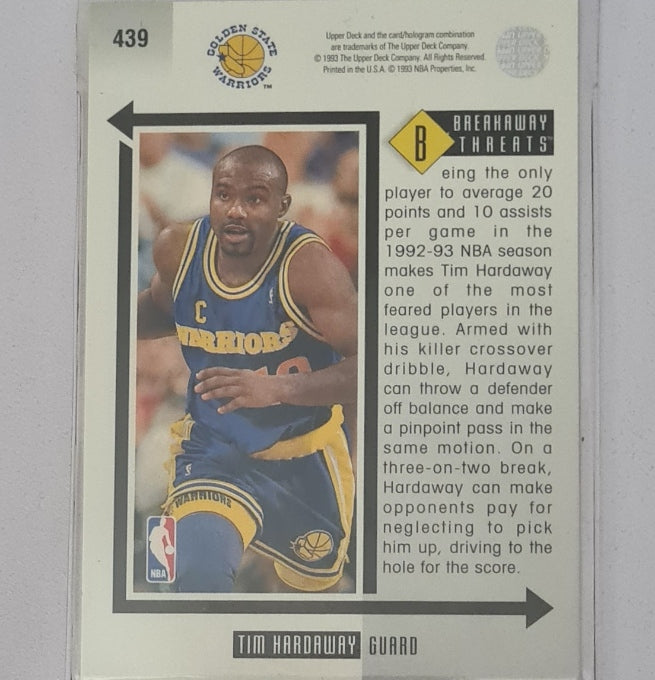 Tim Hardaway 1993 Upper-Deck breakaway threats #439 NBA Basketball Golden State Warriors Excellent