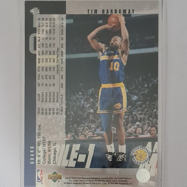 Tim Hardaway 1994 Upper-Deck #54 NBA Basketball Golden State Warriors Excellent