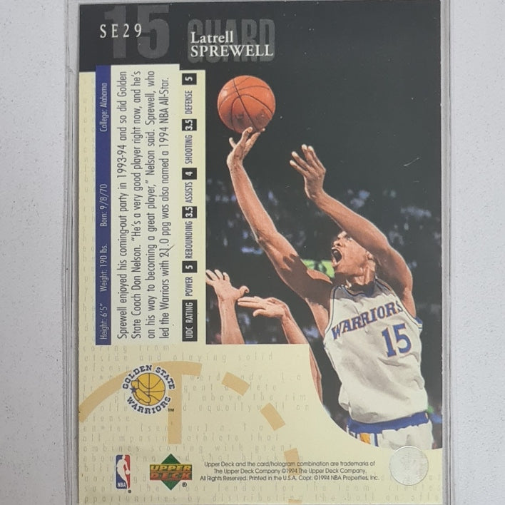 Latrell Sprewell 1994 Upper-Deck Silver foil SE29 NBA Basketball Golden State Warriors Excellent