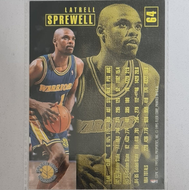 Latrell Sprewell 1995 Fleer 95-96 #64 NBA Basketball Golden State Warriors excellent