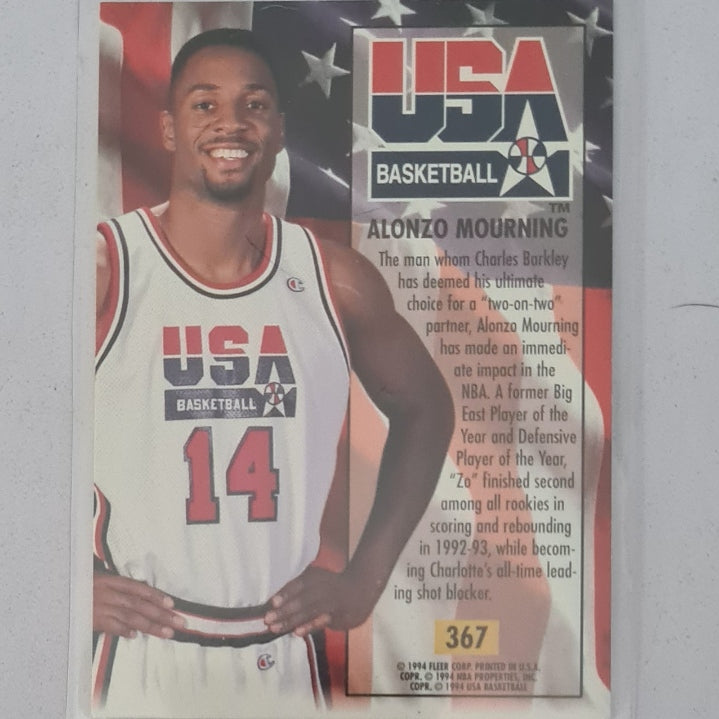 Alonzo Mourning 1994 Fleer 93-94 USA Basketball NBA #367 NBA Basketball Excellent sleeved