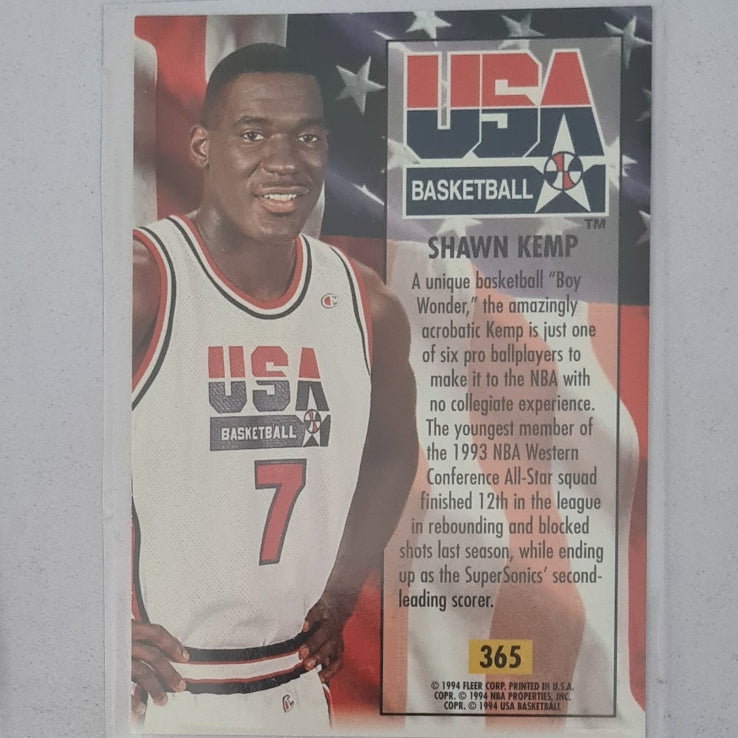 Shawn Kemp 1994 Fleer 93-94 USA Basketball NBA #365 NBA Basketball Excellent sleeved