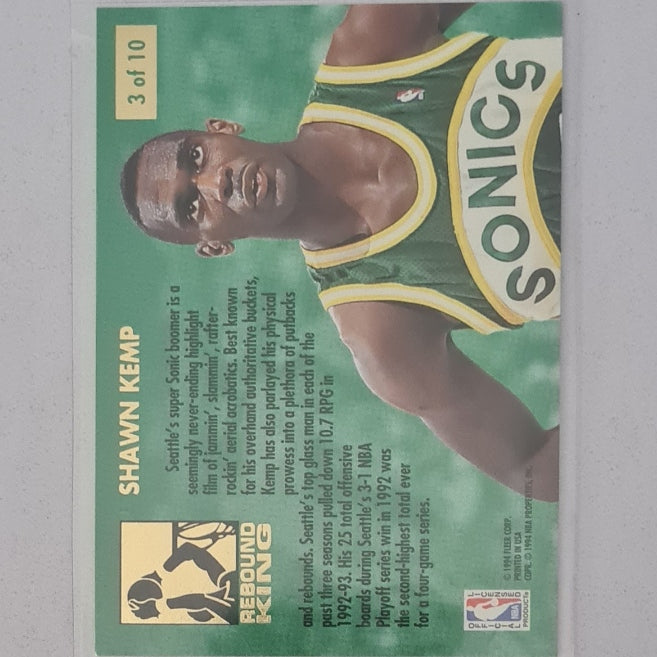 Shawn Kemp 1993 Fleer Ultra 93-94 Rebound King 3 of 10 NBA Basketball Seattle Super Sonics Excellent Sleeved