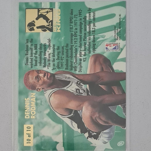 Dennis Rodman 1993 Fleer Ultra 93-94 Rebound King 10 of 10 NBA Basketball San Antonio Spurs Excellent Sleeved