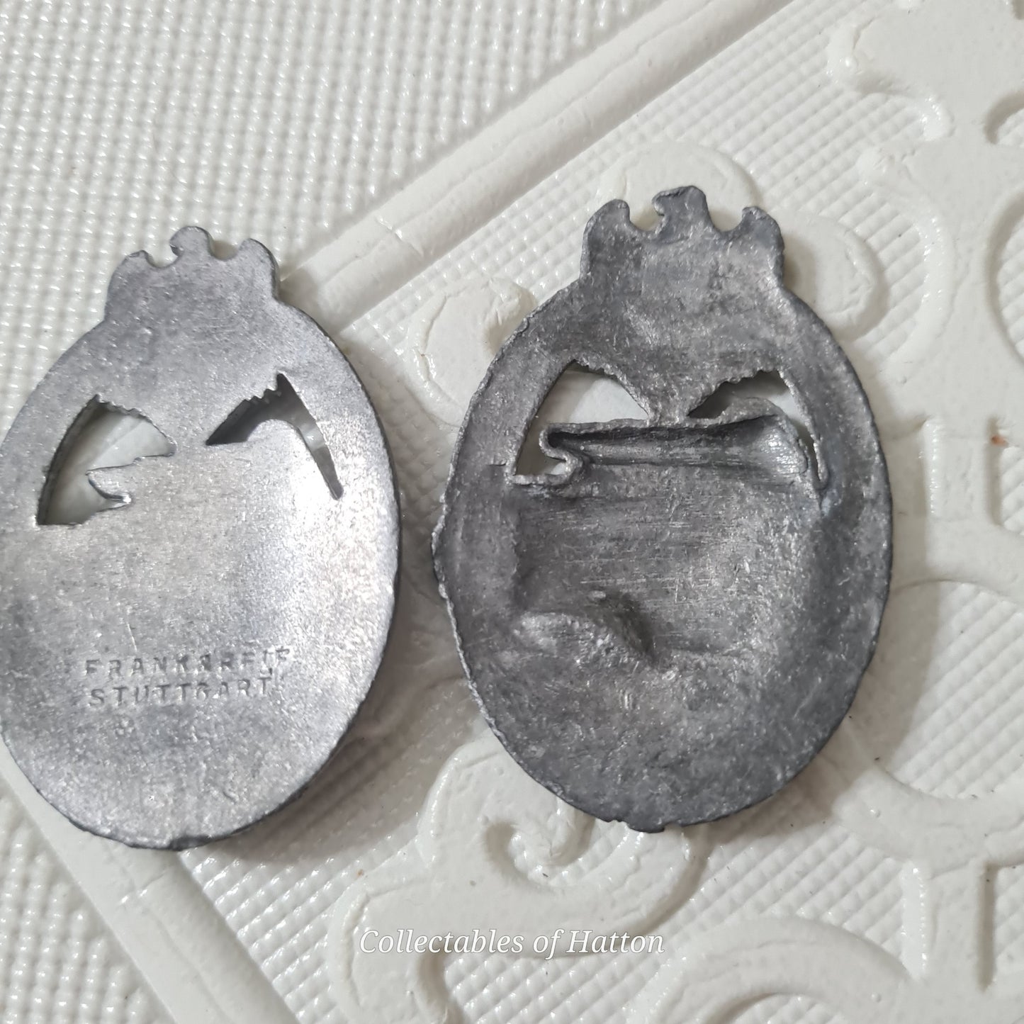 WW2 Panzer assault German Badge stamped Frank & Reif Stuttgart ( no pin) silver colour