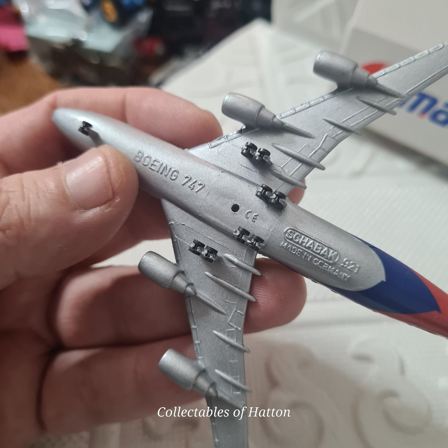 Schabak 1:600 Boeing 747-400 Malaysia diecast plane boxed made in Germany boxed 921/65