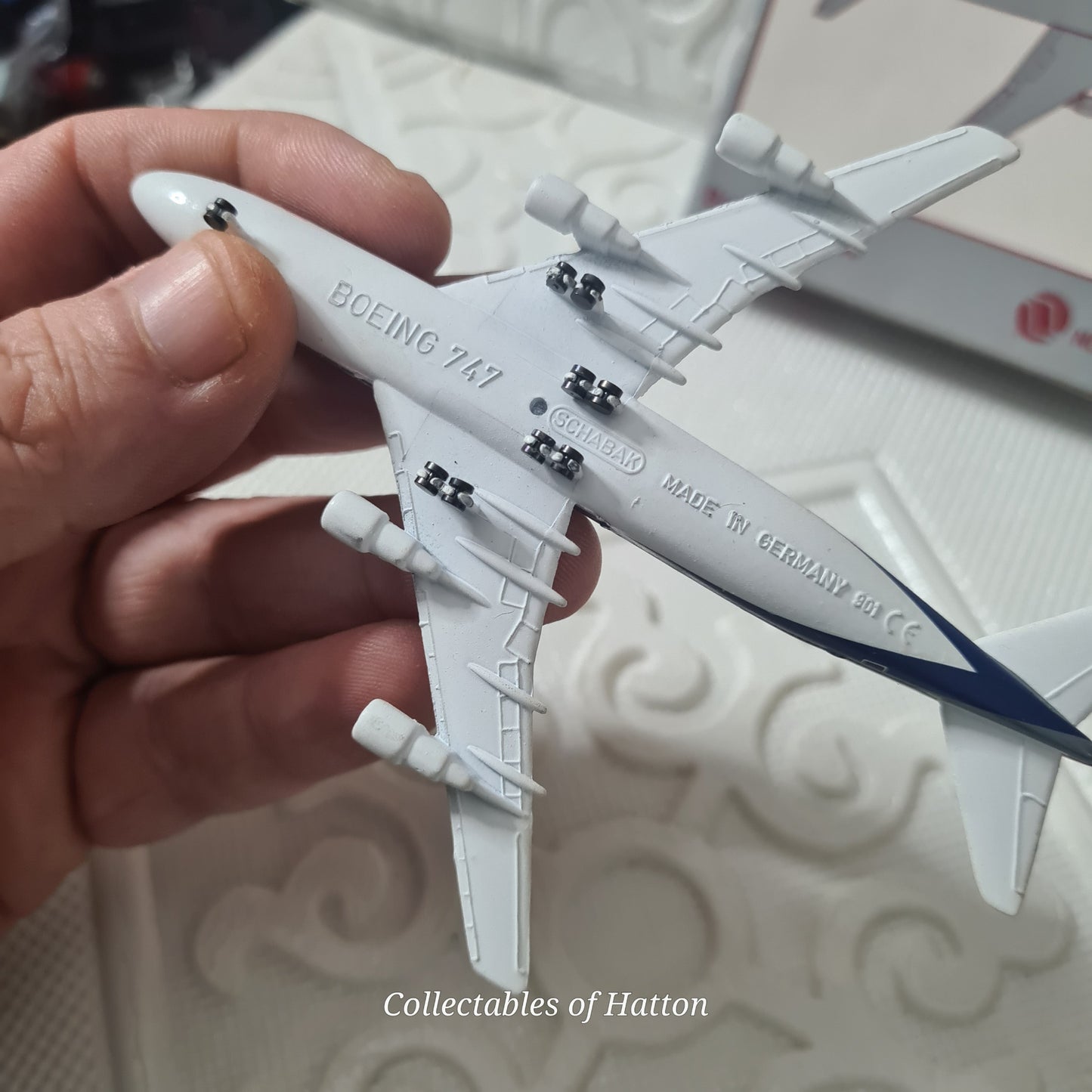 Schabak 1:600 Boeing 747-400 Northwest diecast plane boxed made in Germany boxed 921/37