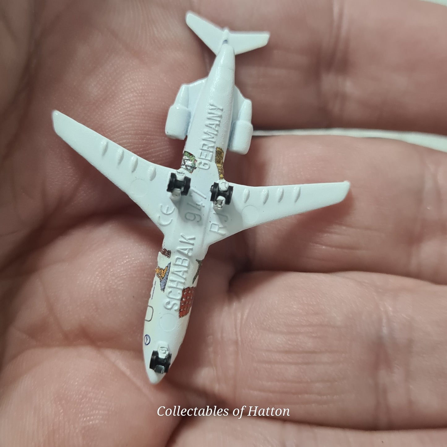 Schabak 1:600 Lufthansa Canadair jet "little Europe" rare boxed Germany made diecast plane