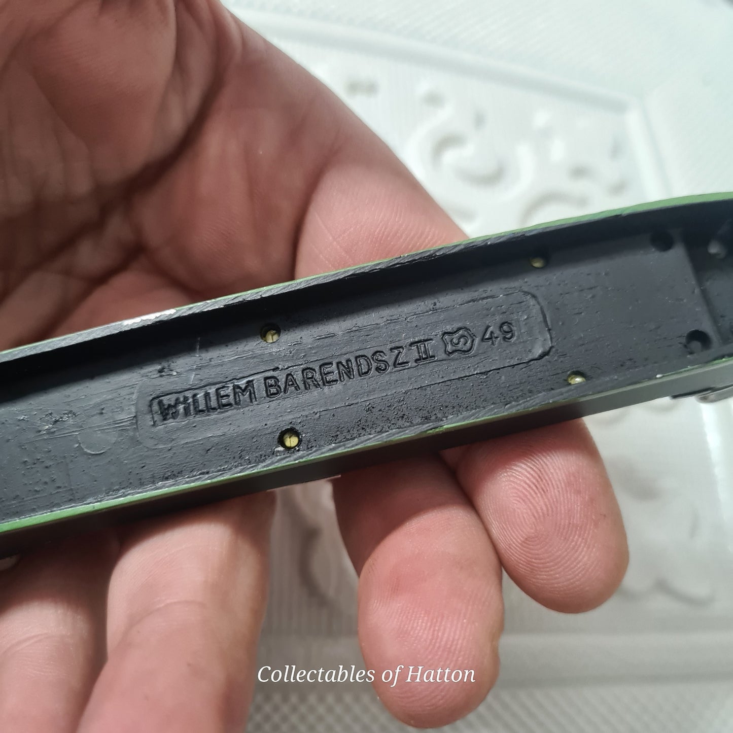 Hansa S 49 1:1250 Waterline Whaler "Willem Barendsz II" 1954 rare metal model ship loose nice example