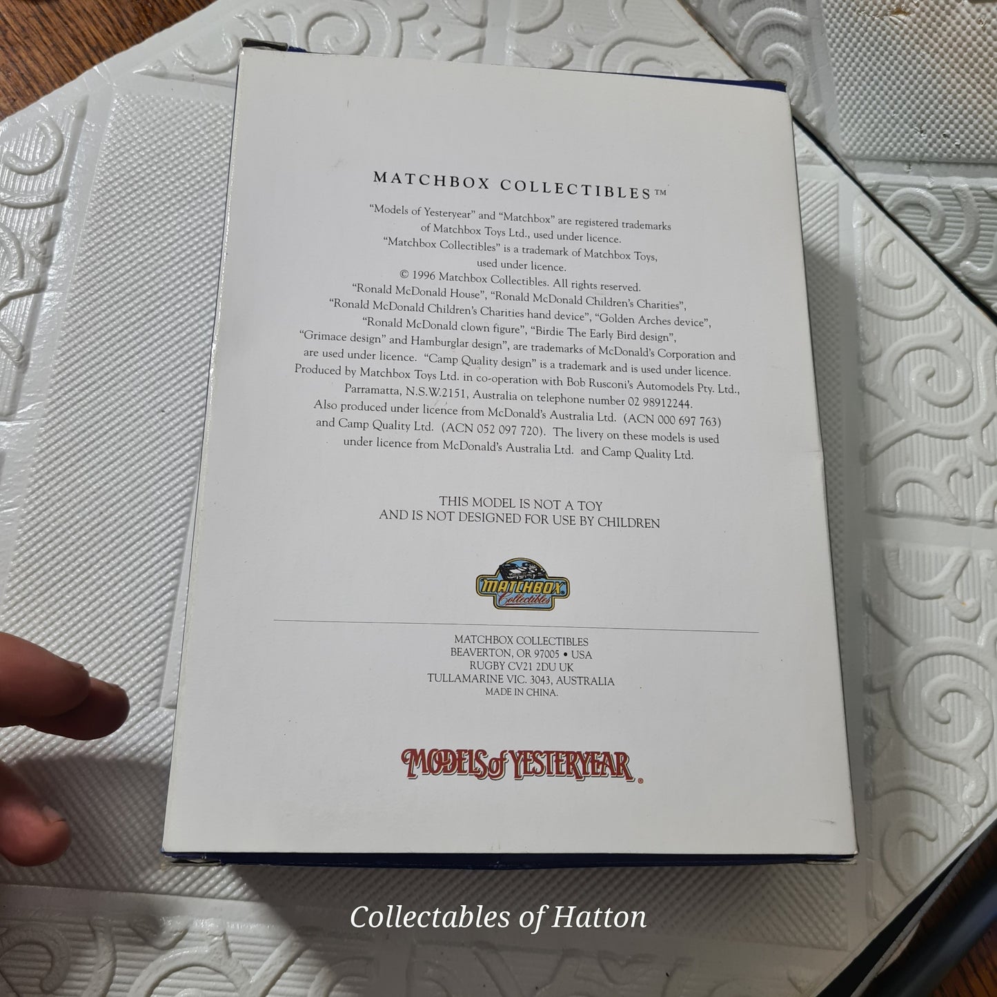 Matchbox Collectibles Ronald McDonald house 1996 collectors set children Australia boxed