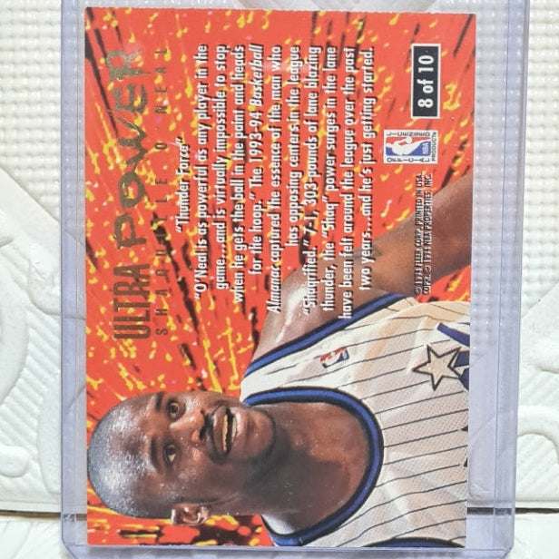 Shaquille O'Neal 1995 Fleer 94-95 Ultra Power insert 8 of 10 NBA Basketball Orlando Magic Good Sleeved