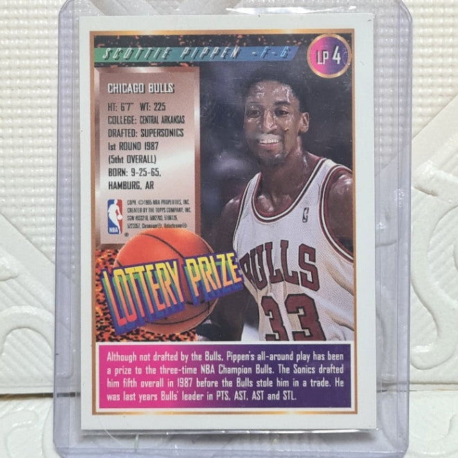 Scottie Pippen 1995 Topps Finest LP 4 NBA Basketball Chicago Bulls excellent + sleeved