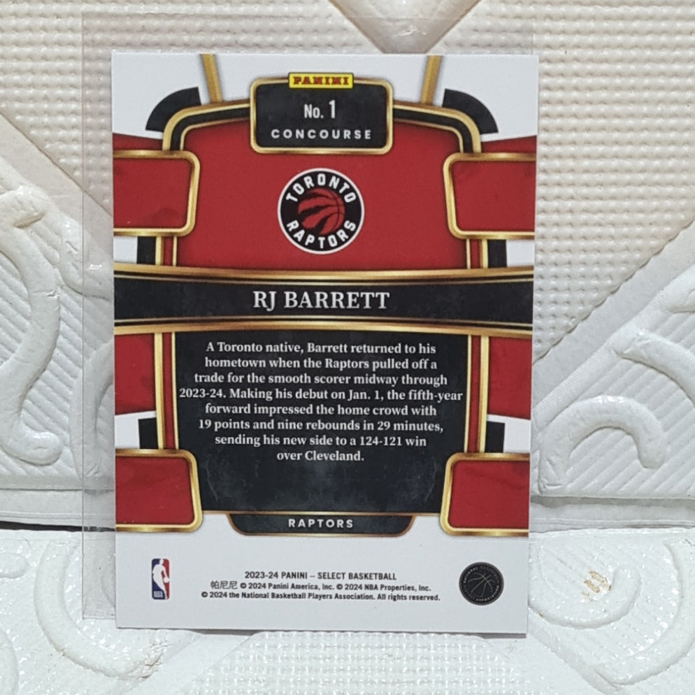 RJ Barrett 2023-24 Panini Select Concourse #1 NBA Basketball Toronto Raptors EX-MINT Sleeved
