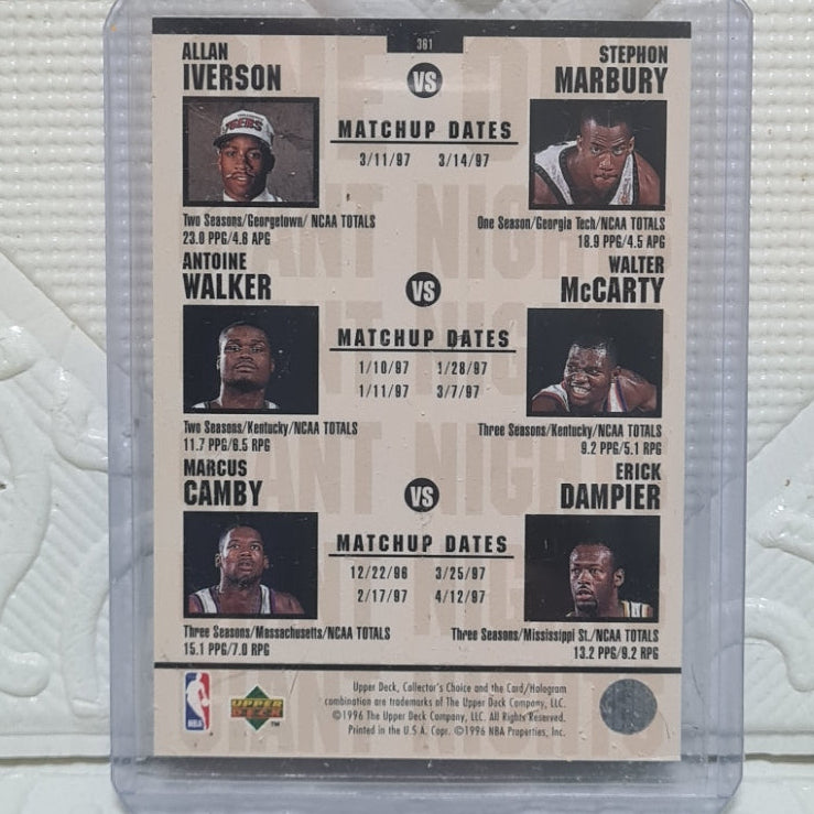 Kobe Bryant 1996 Upper-deck one on one RC rookie #361 NBA Basketball very good sleeved