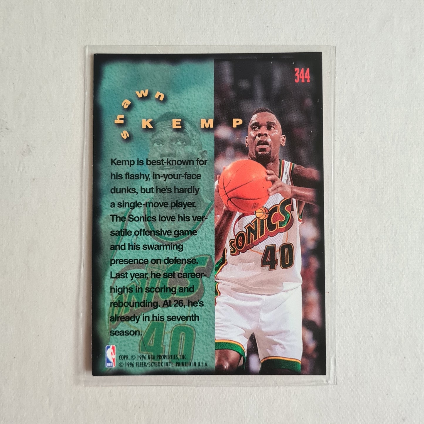 Shawn Kemp 1995 Fleer 95-96 Firm Foundation NBA Basketball Seattle Super Sonics Excellent Sleeved