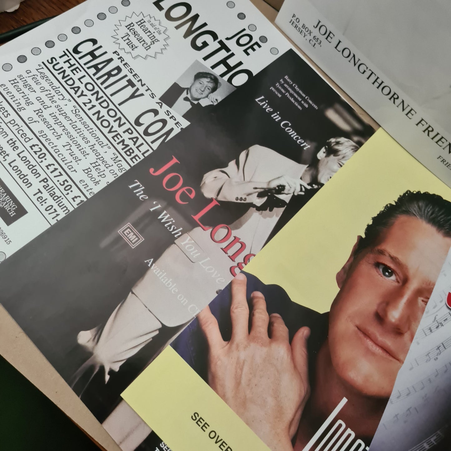Joe Longthorne autographed signed picture & fliers posters for concerts