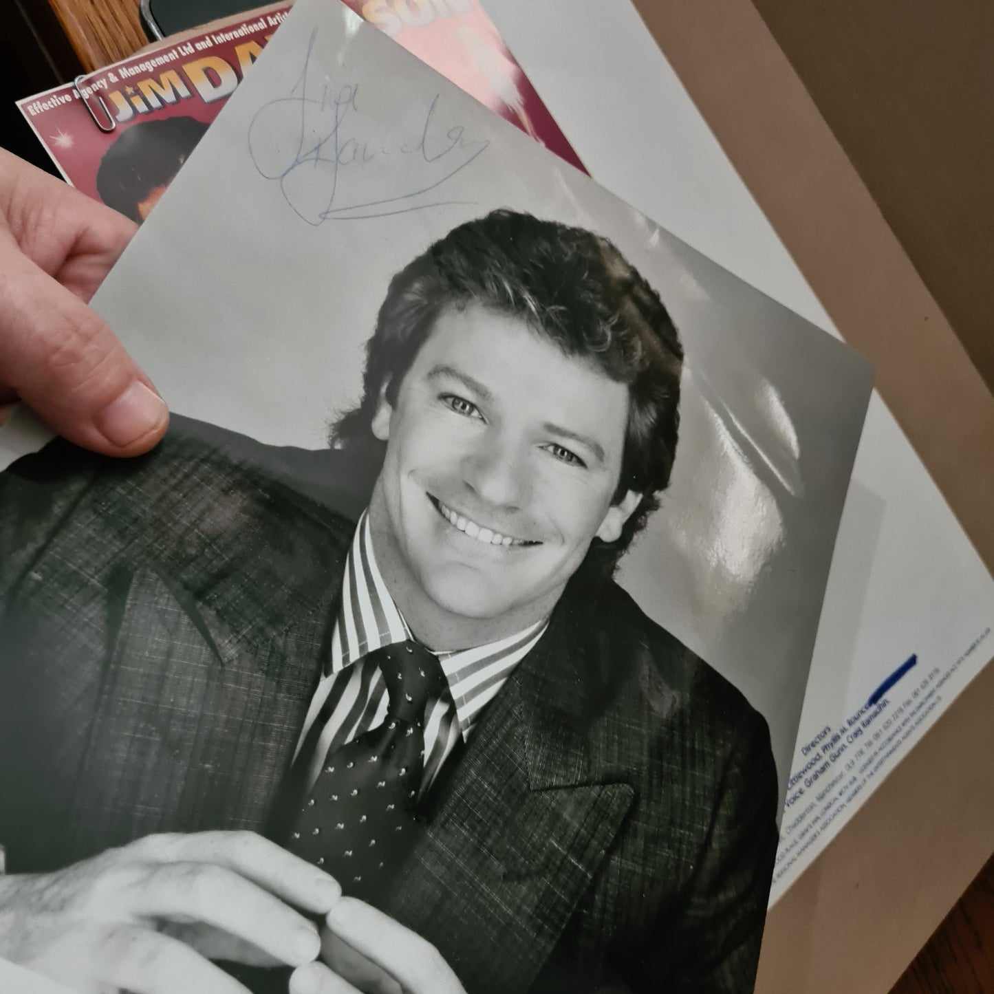Jim Davidson autographed signed photo & concert posters bundle with paperwork