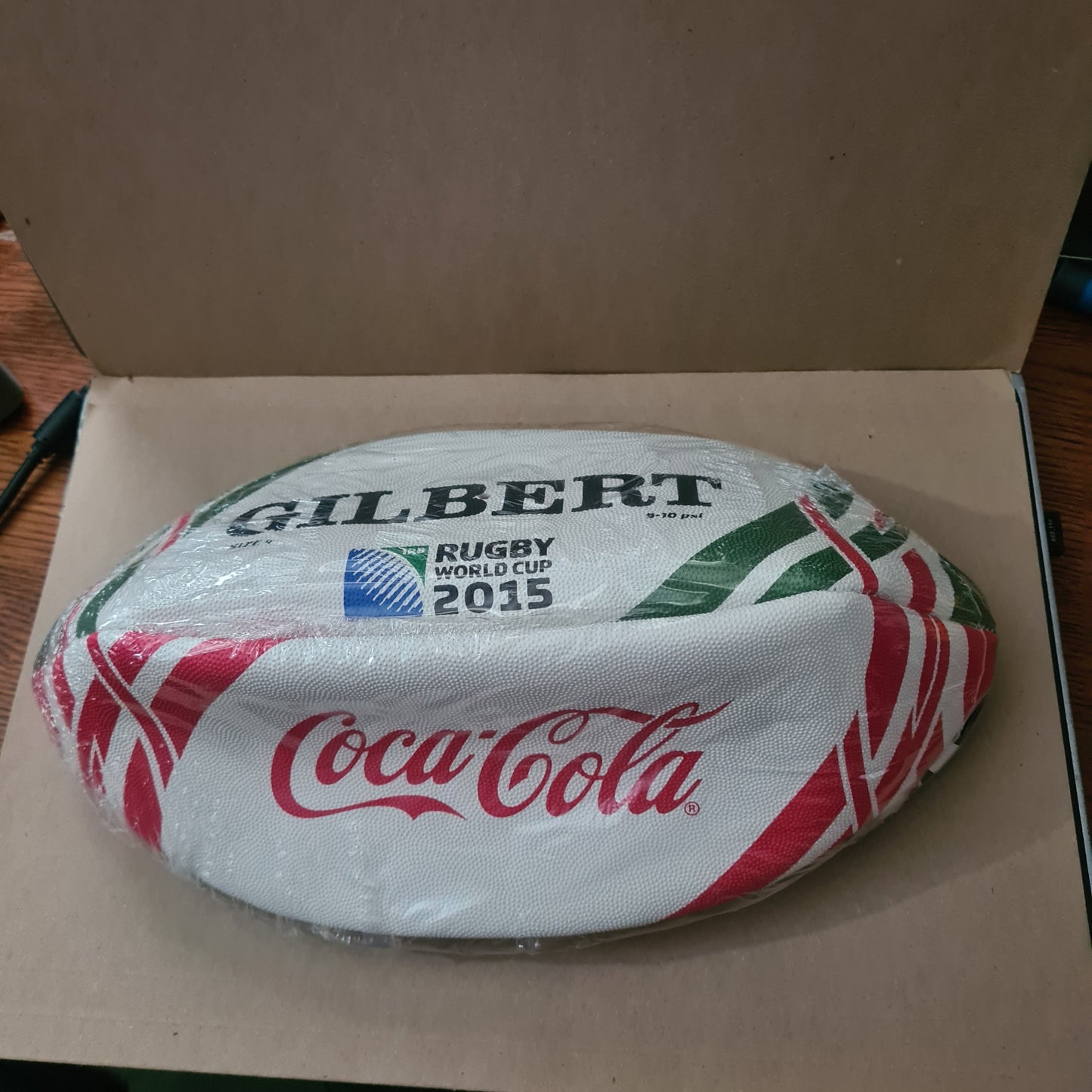 Rugby 2015 World cup Gilbert Coca-Cola ball "promotional prize" with pump unused