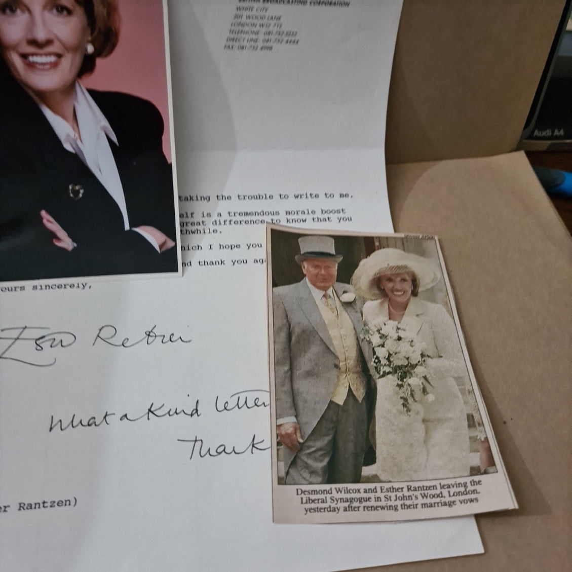 Esther Rantzen BBC TV presenter signed autograph picture with paperwork